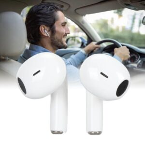 Language Translator Earbuds Multifunction HD Noise Reduction Bluetooth 5.1 144 Kinds Languages Real Time Translation Headphone White